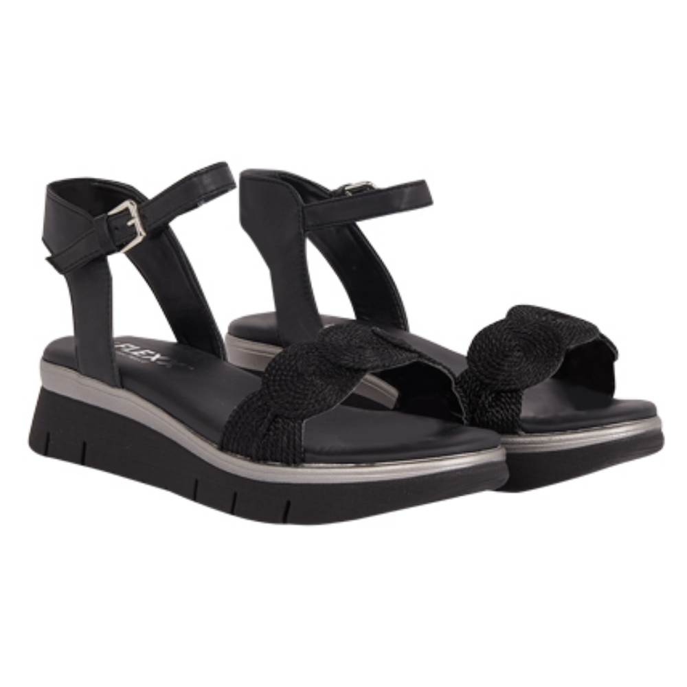 NIB The Flexx Sandal Mindy Black Open‎ Toe Comfort Shoe Platform size 9.5